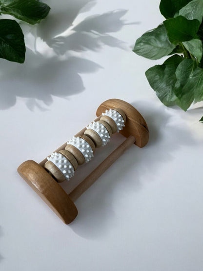 Attariye Refleksoloji Ahşap Ayak Masaj Aleti Akupresür Masaj Tekerliği Roller Te