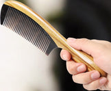 Sorendy Pelesenk Ağaçı Kaplamalı Kemik Dişli Tarak Ahşap Saç Tarağı 20 cm AT-126 Saplı