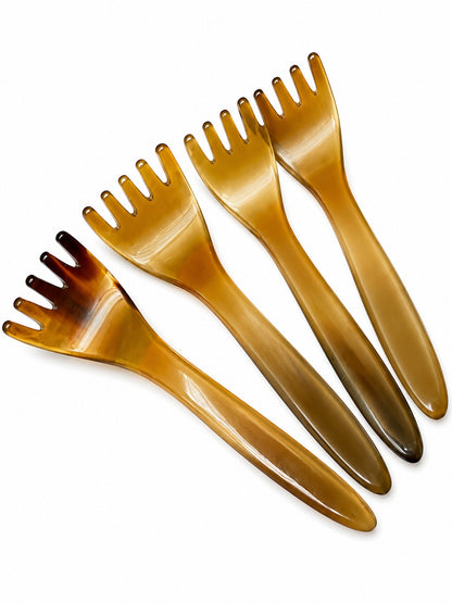 Sorendy Sığır Boynuzu Meridyen Masaj Tarağı Kafa Derisi Şakak Boyun Omuz Masaj Aparatı KT-166 Boynuz