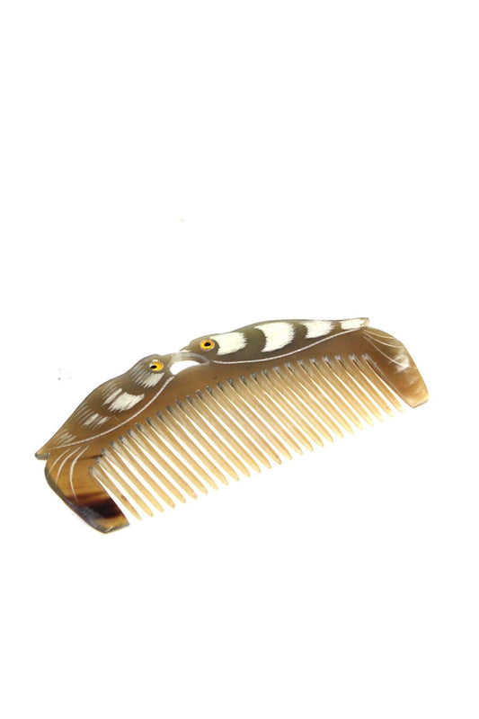 Sorendy Doğal Kemik Tarak Sığır Boynuzu Kt-114 - 11 Cm Saç Tarağı Hakiki El Yapımı Kuşlu Model